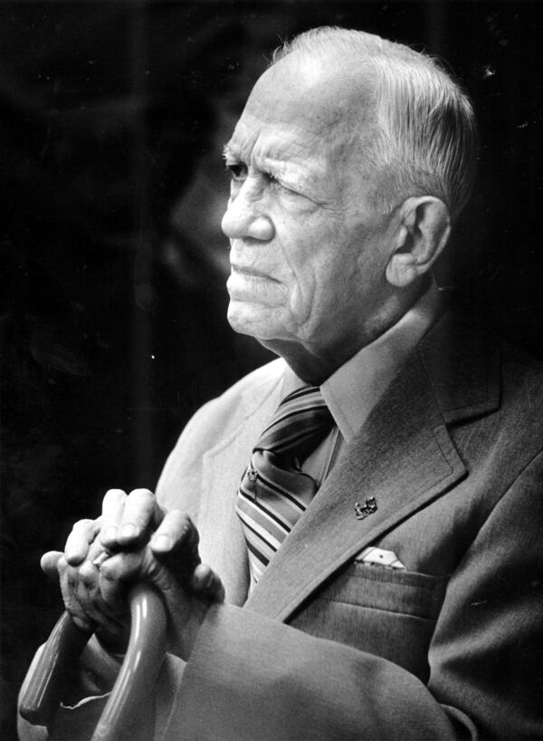 Leo Frank case decision. Picture of a sad Alonzo Mann at the hearing decision at the State Capitol. 12/22/83.