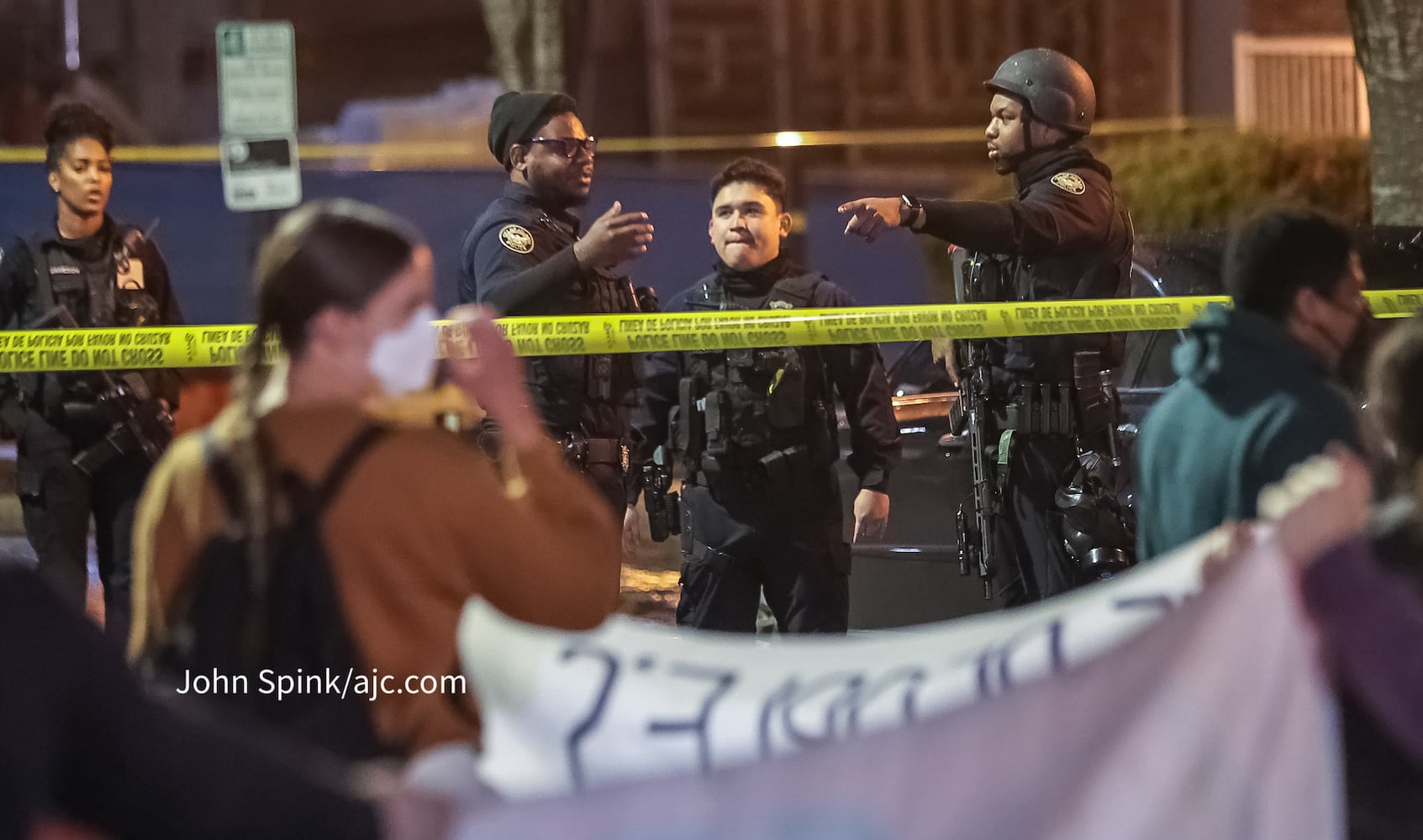 Training center protest Midtown