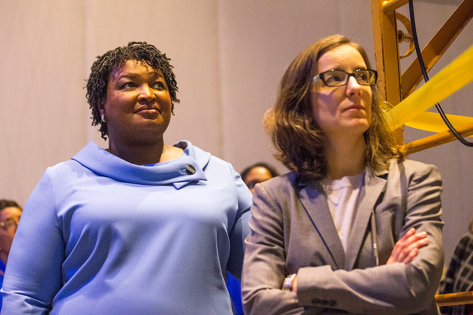 Stacey Abrams, left, founded Fair Fight. Lauren Groh-Wargo (right) will be the organization’s chief executive.