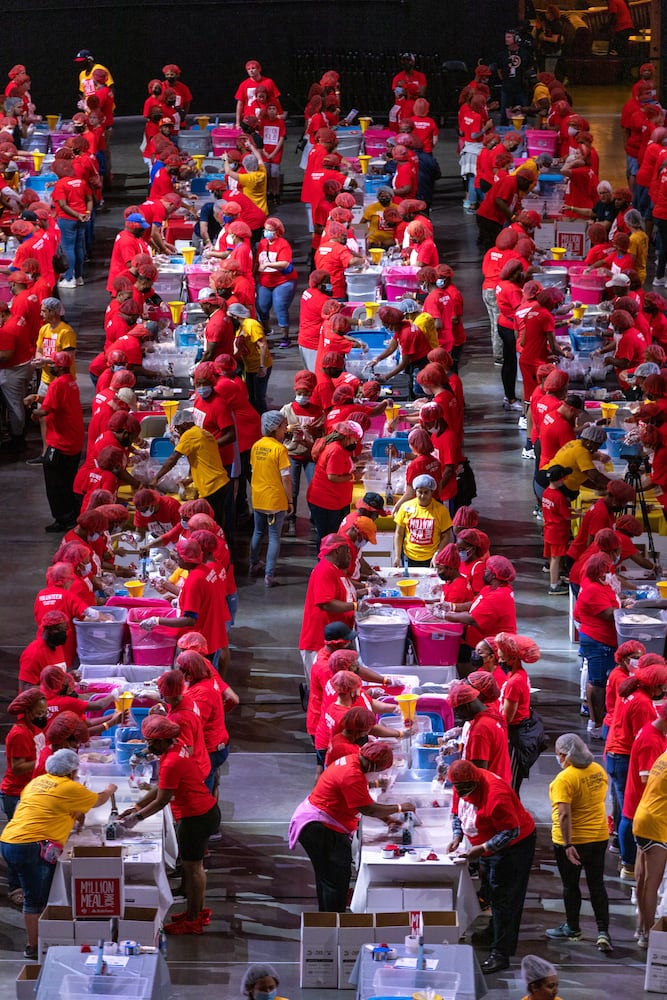  Atlanta Hawks and State Farm Arena  come together to pack 1 million meals