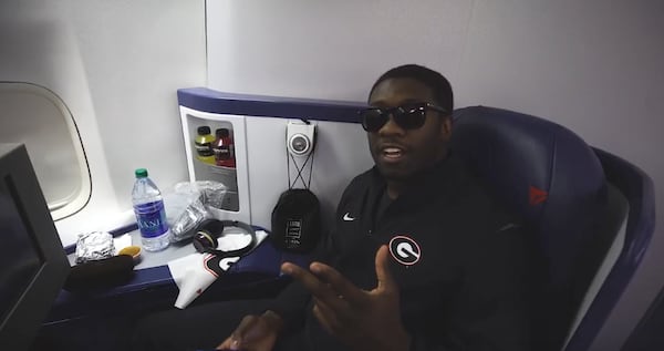 Georgia Football posted a video of the team flying to Los Angeles on Tuesday, Dec. 26, 2017.