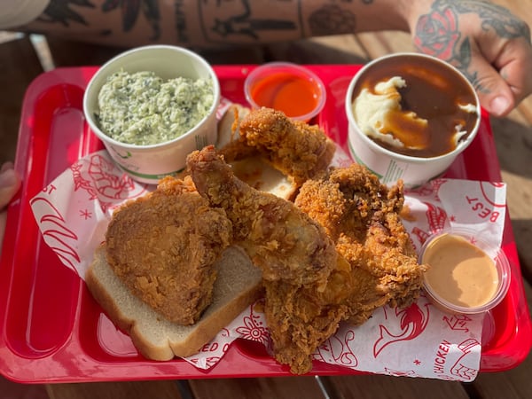 A visit to Mother's Best should include an order of fried chicken, mashed potatoes with gravy and coleslaw that incorporates collard greens. (Courtesy of Mother's Best)