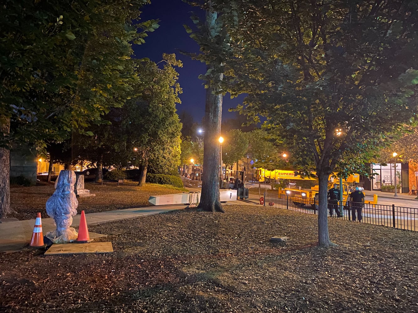 Photos: Confederate monument removed after standing 112 years in DeKalb