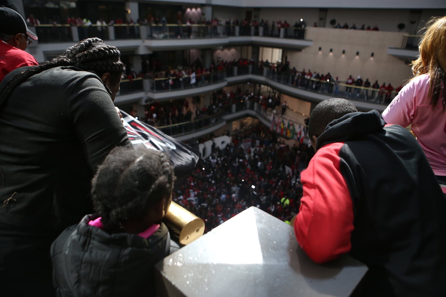 Falcons pep rally at Atlanta City Hall