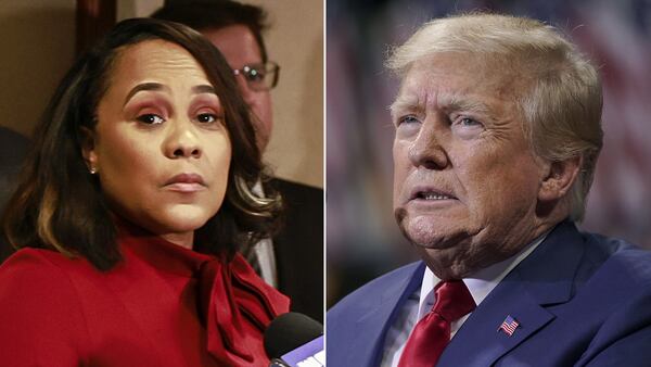 Fulton County District Attorney Fani Willis and former President Donald Trump (Natrice Miller/AJC & Mary Altaffer/AP)