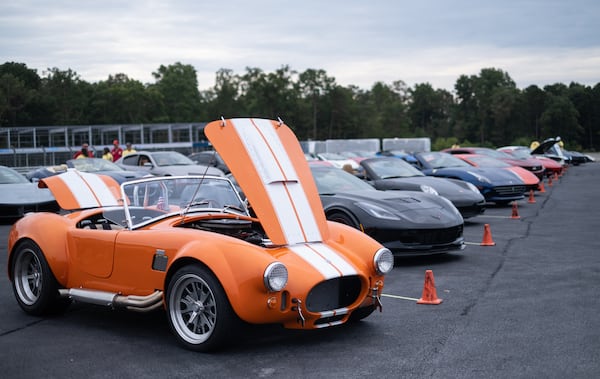 Sports cars line up for Ferrari of Atlanta’s "Rides to Remember" event Saturday at Atlanta Motorsports Park in Dawsonville. (Ben Gray for the Atlanta Journal-Constitution)