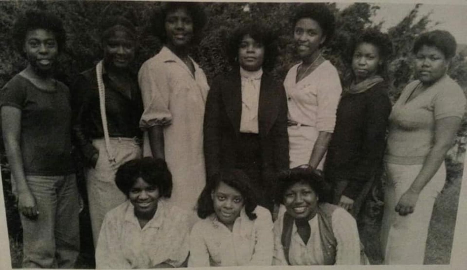 Valerie Boyd, front row center, was chosen to lead the student newspaper, as an underclassman, at C.L. Harper High School, where she graduated as a valedictorian. Photo courtesy of Sonya Ross.