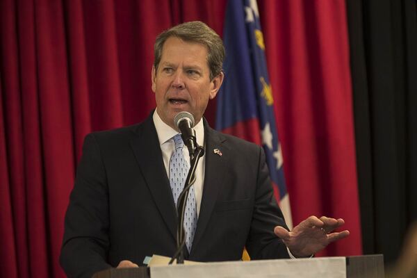 Gov.-elect Brian Kemp speaks Tuesday to crowd of more than 100 lawmakers at the legislative biennial on the University of Georgia’s main campus. (ALYSSA POINTER/ALYSSA.POINTER@AJC.COM)