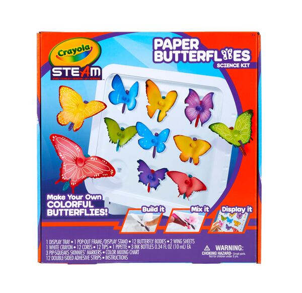 Create colorful butterflies that can be displayed as works of art with Crayola's STEAM Paper Butterflies Science Kit.