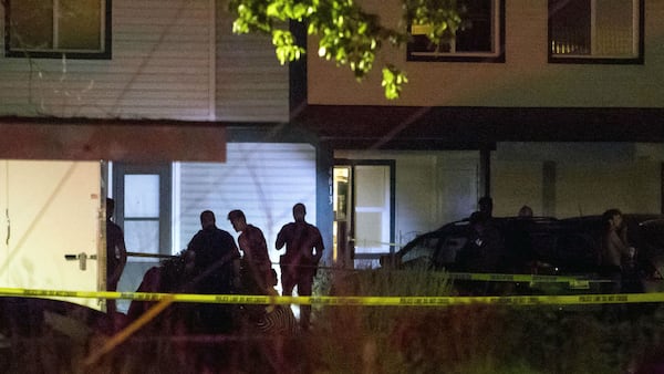 Detectives investigate the crime scene at the Wylie Street Station Apartments in Boise, Idaho, Saturday, June 30, 2018. A man with a knife attacked nine refugees, including six children, at a birthday party at the apartment complex. Timmy Kinner Jr., 30, is charged with first-degree murder and eight counts of aggravated battery in connection with the stabbings. The birthday girl, Ruya Kadir, 3, died of her injuries.