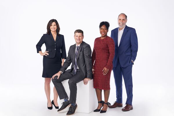 The AJC "Politically Georgia" show team, from left to right: Patricia Murphy, Greg Bluestein, Tia Mitchell and Bill Nigut.