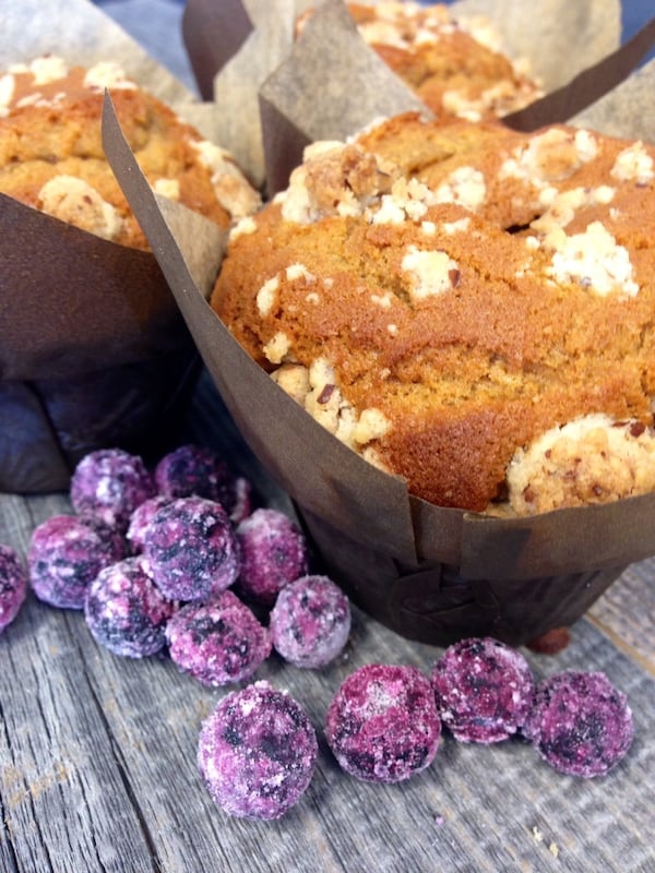 A lush blueberry-molasses muffin is baked on premises and served at Aioli, a cafe and juice bar in West Palm Beach. (Contributed by Christine DiRocco)