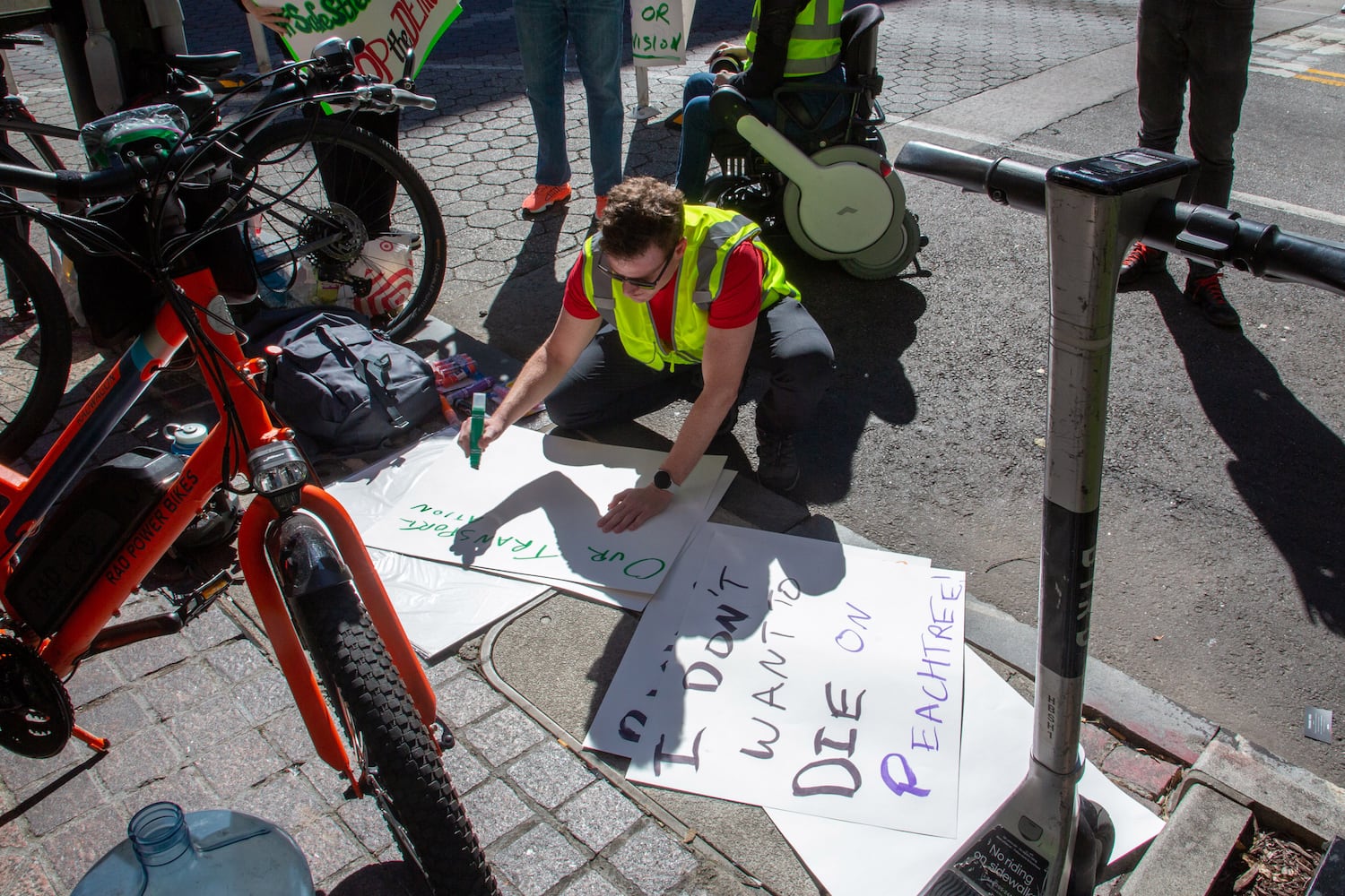 Advocates protest removal of ‘shared streets’ project on Peachtree 