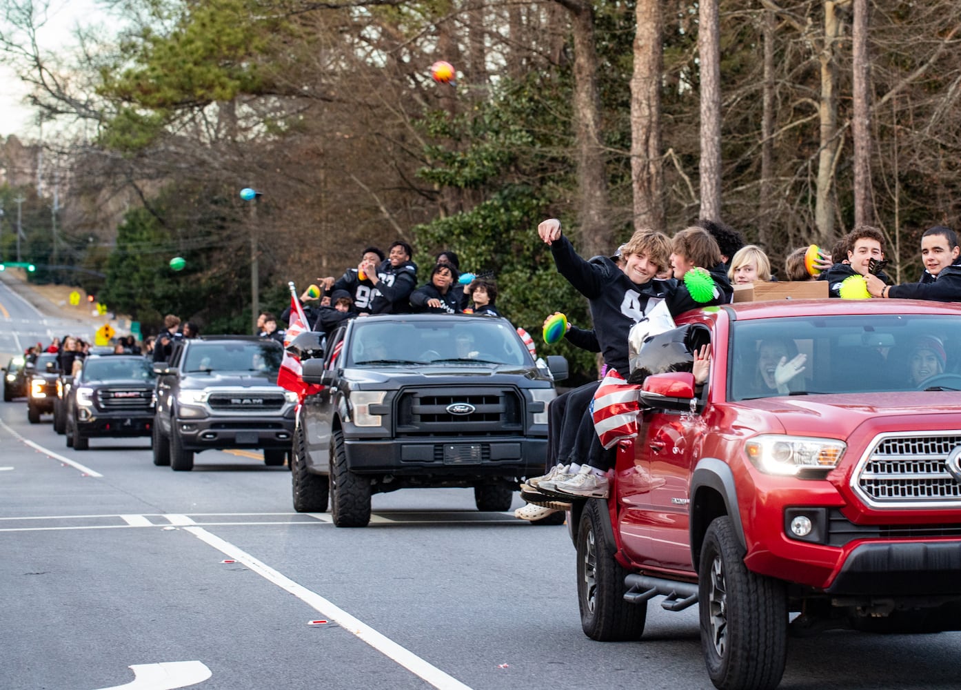 Milton High School football champs parade and celebration