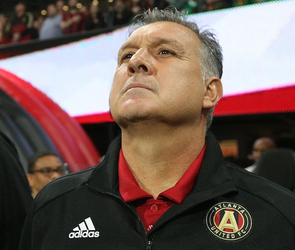 Atlanta United head coach Gerardo Martino during the match against D.C. United on Sunday, March 11, 2018, in Atlanta.    Curtis Compton/ccompton@ajc.com