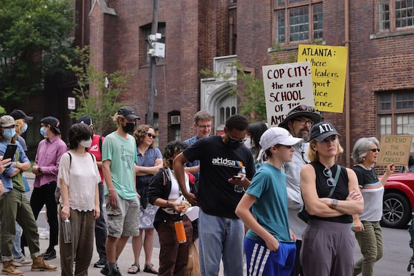 Outside Atlanta City Hall on Monday, June 5. (Natrice Miller / natrice.miller@ajc.com)