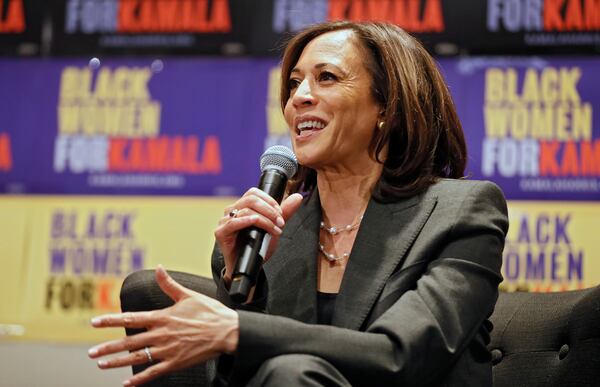 Sen. Kamala Harris (D-CA) headlines a Black Women's Power Breakfast co-hosted by Higher Heights and The Collective PAC at the Westin in Atlanta on November 21, 2019. (Bob Andres/The Atlanta Journal-Constitution/TNS) 