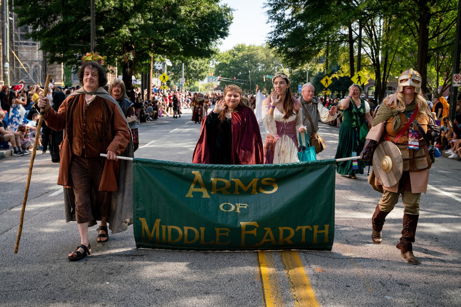 Thousands lined up along Peachtree Street Saturday morning for the annual Dragon Con parade.