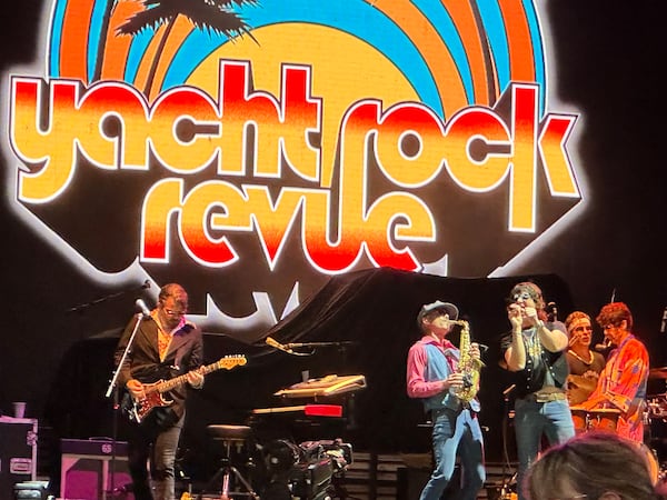 Yacht Rock Revue opened for REO Speedwagon and Train at Ameris Bank Amphitheatre in Alpharetta August 17, 2024. They will be perform again in Atlanta Oct. 5, 2024 at Cadence Bank Amphitheatre at Chastain. RODNEY HO/rho@ajc.com