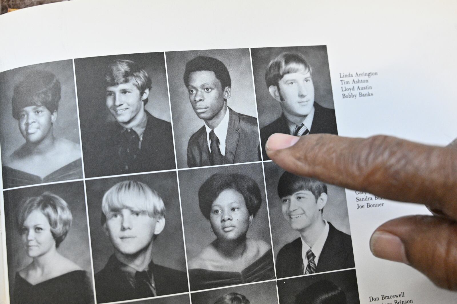 Lloyd Austin's family moved to Thomasville when he was in third grade. He graduated from the newly integrated Thomasville High School in 1971. This yearbook is part of the collection at the at Jack Hadley Black History Museum in Thomasville. Hadley, a U.S. Air Force veteran, has preserved 4,669 pieces of African American artifacts with emphasis on Thomasville's first Black achievers. (Hyosub Shin / Hyosub.Shin@ajc.com)