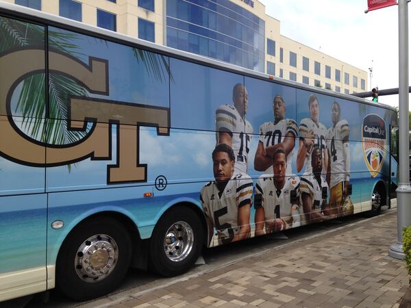 The team's mode of transportation while in South Florida for the week.