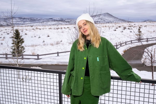 FILE - Megan Park poses for a portrait to promote her film "My Old Ass" during the Sundance Film Festival on Monday, Jan. 22, 2024, in Park City, Utah. (Photo by Charles Sykes/Invision/AP, File)