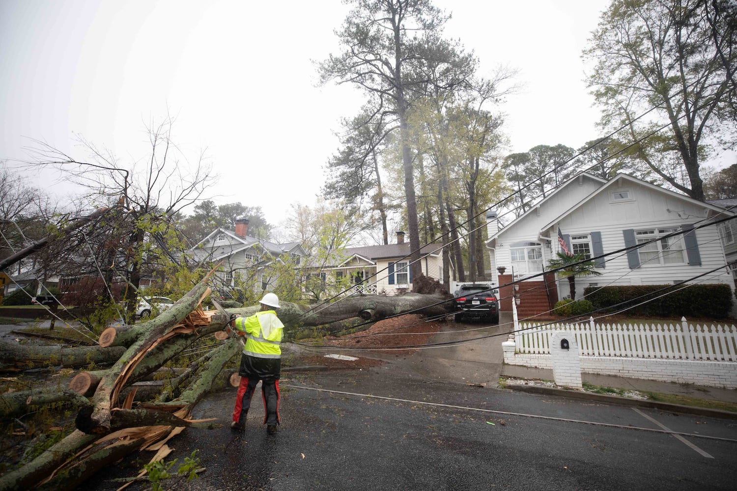 Strong storms bring down trees in Atlanta