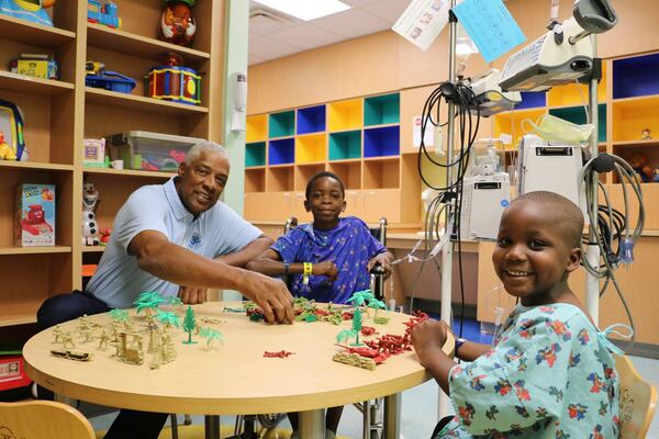 Julius "Dr. J" Erving may be best known for his basketball skills, but he's also a fierce opponent when playing toy soldiers. Thanks for a great visit, Dr. J!