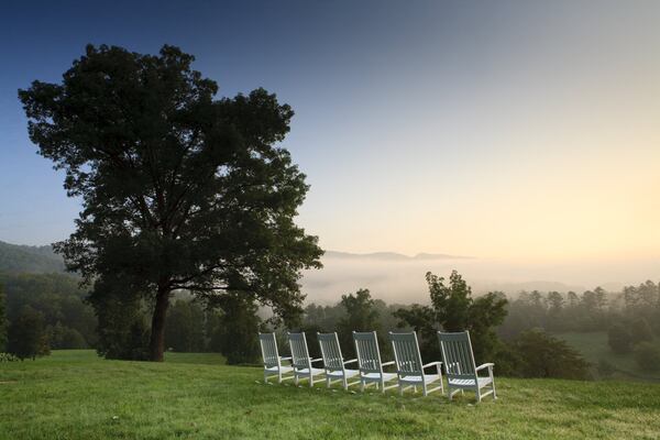 Idle away a morning as the mist rises over the Smoky Mountains at Blackberry Farm. Contributed by Beall + Thomas Photography