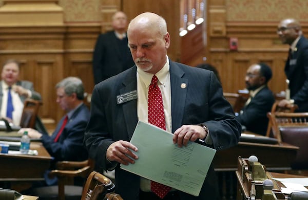 Republican state Sen. Brandon Beach on the floor of the Georgia Senate in February 2016. BOB ANDRES / BANDRES@AJC.COM