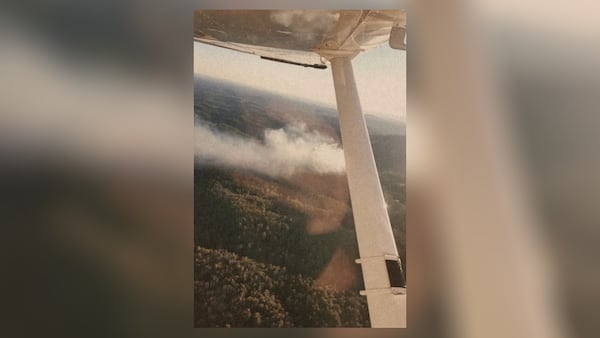 A wildfire is seen in Lumpkin County on Saturday, according to the Georgia Forestry Commission. Courtesy of Georgia Forestry Commission