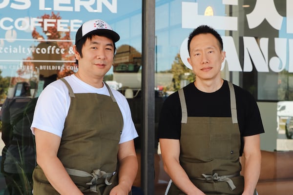 Ming Han Chung (left) and James Kim are the business partners behind Minhwa Spirits. (Courtesy of Colette Collins)