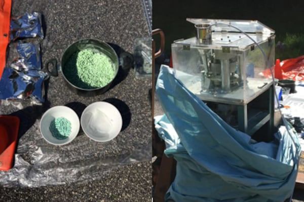 A "rolling pill lab" was busted in Walton County, authorities said. (Credit: Channel 2 Action News)