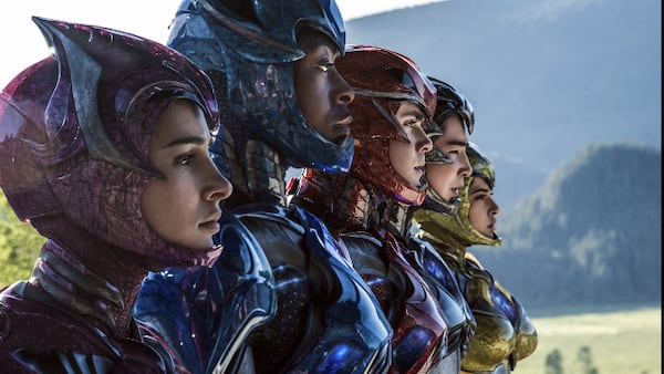 From left, Naomi Scott, R.J. Cyler, Dacre Montgomery, Ludi Lin and Becky G. are the “Power Rangers.” Contributed by Kimberly French/Lionsgate