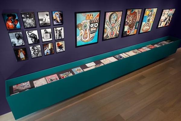 A display of art created by George Clinton is arranged inside SCAD Museum of Art.