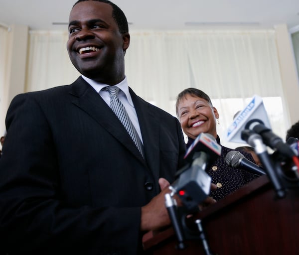 Then-Atlanta City Council president Lisa Borders (right) eventually supported Kasim Reed in the 2009 mayoral race. (Credit: Vino  Wong / AJC file)