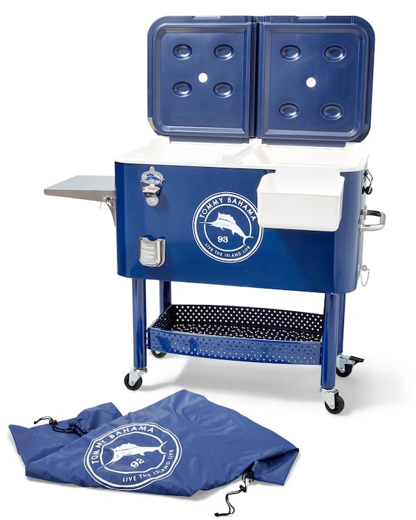 Whether the party is on the patio or elsewhere, the ultimate Tommy Bahama cooler offers features beyond storing ice and cold drinks. Contributed by Tommy Bahama