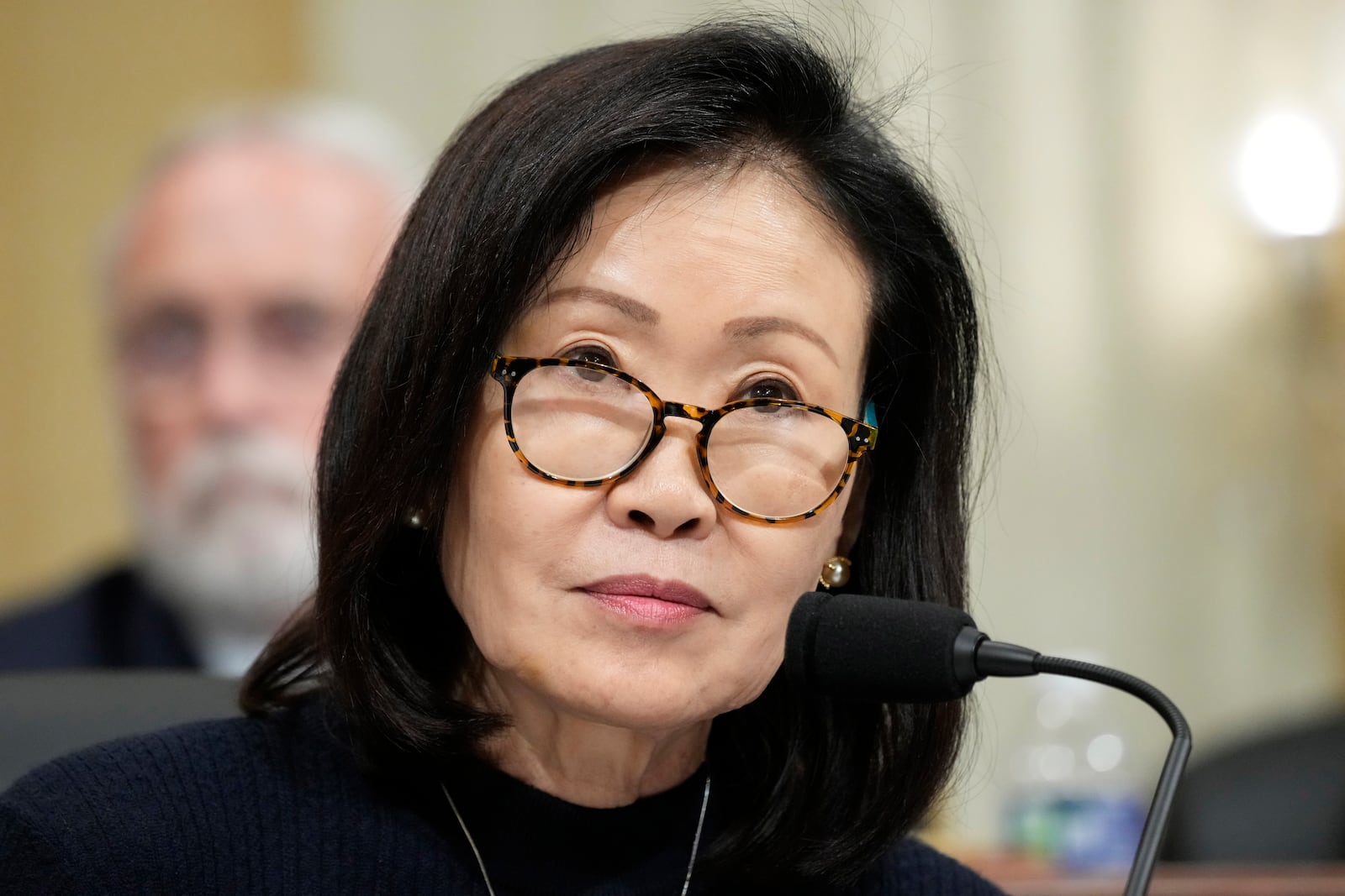 FILE - Rep. Michelle Steel, R-Calif., questions witnesses during a hearing of a special House committee dedicated to countering China, on Capitol Hill, Tuesday, Feb. 28, 2023, in Washington. (AP Photo/Alex Brandon, File)