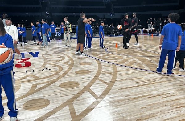 On the second day of the NBA's trip to Mexico City, the league held a Jr. NBA clinic through its NBA Cares program. Ahead of their practice on Wednesday, Saddiq Bey, Kobe Bufkin, AJ Griffin and Mouhamed Gueye helped run drills and interact with some young NBA fans.