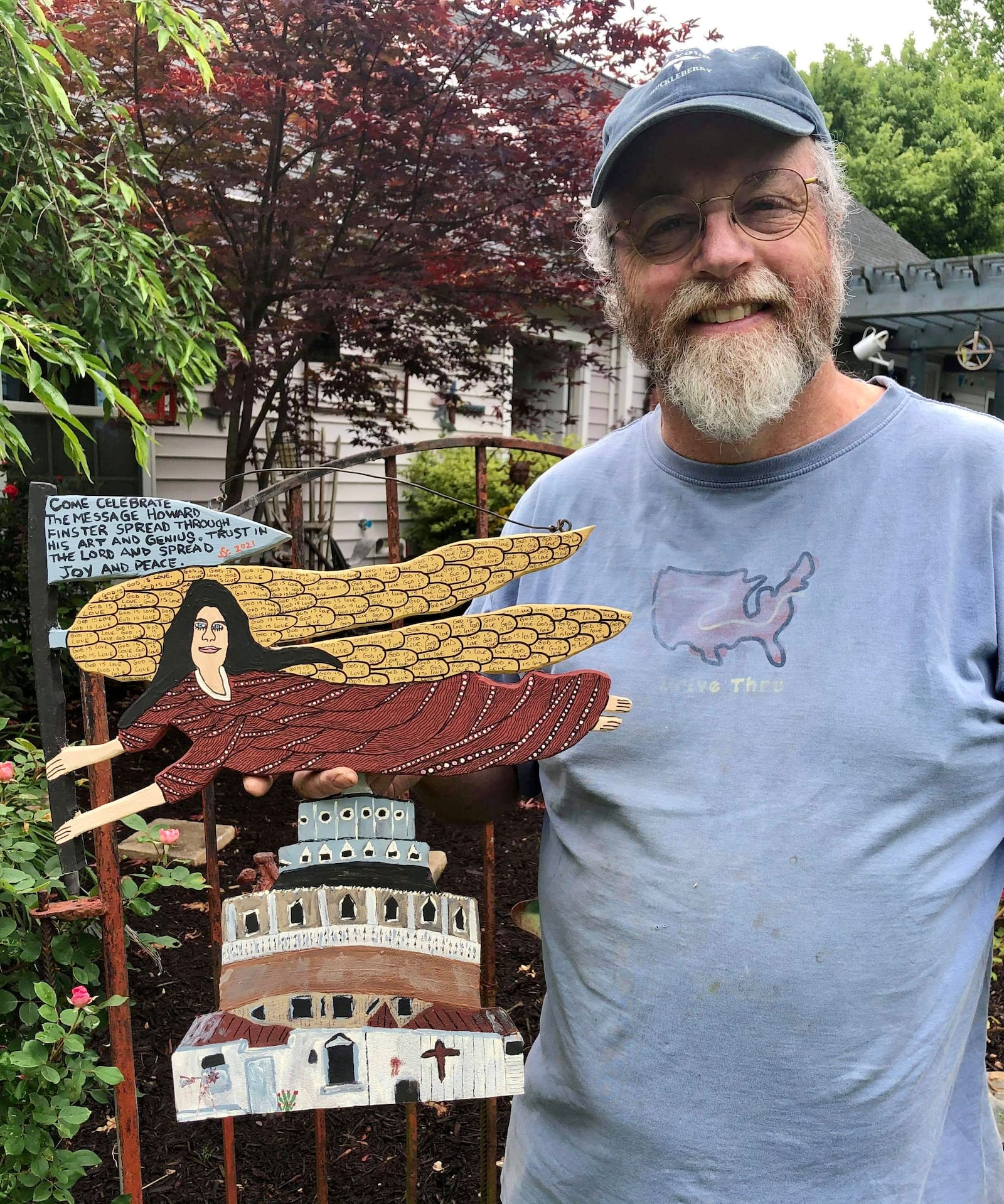 Stained glass artist Jeff Carlisle, who made this piece in homage to Howard Finster and Paradise Garden, will make his Finster Fest debut this year.
Courtesy of Paradise Garden Foundation