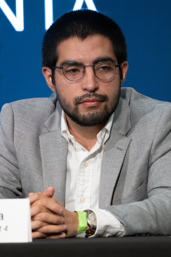 Rogelio Arcila during a forum for Atlanta City Council candidates sponsored by the Committee for a Better Atlanta on June 8, 2021 in Atlanta. (Ben Gray for The Atlanta Journal-Constitution)