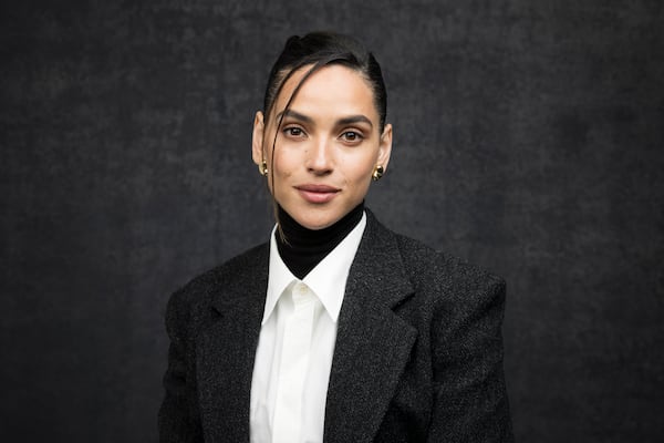 Adria Arjona poses for a portrait on Saturday, Nov. 16, 2024, in Los Angeles. Arjona has been named one of The Associated Press' Breakthrough Entertainers of 2024.(Photo by Willy Sanjuan/Invision/AP)