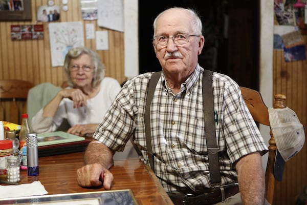 Clint Adams with his wife, Retha, at their home in Winder. Adams is the only known living witness to the Moore’s Ford lynching. He was 10-years-old when he says he and a friend saw a mob shoot two African American couples in what became the nation’s last mass lynching. BOB ANDRES / BANDRES@AJC.COM