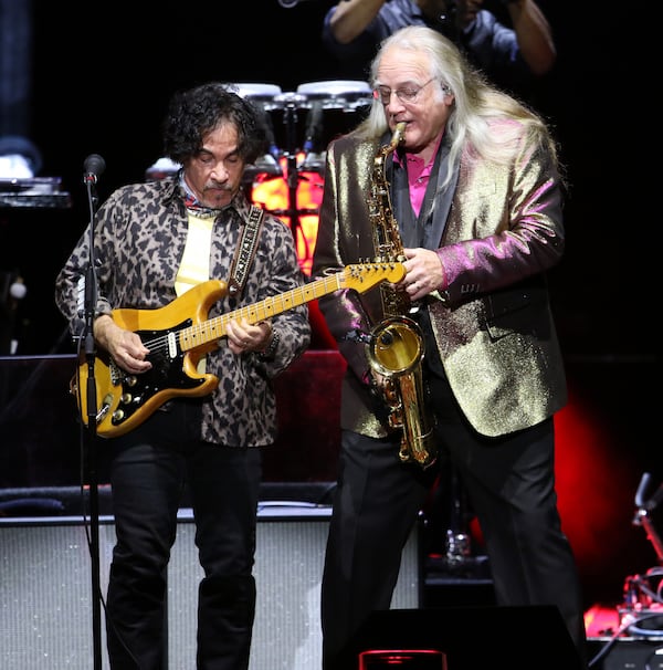 Legendary pop duo Hall & Oates performed at Ameris Amphitheatre in Alpharetta on Friday, Sept. 24, 2021. Pictured: John Oates (left) and Charles DeChant. (Photo: Robb Cohen for The Atlanta Journal-Constitution)