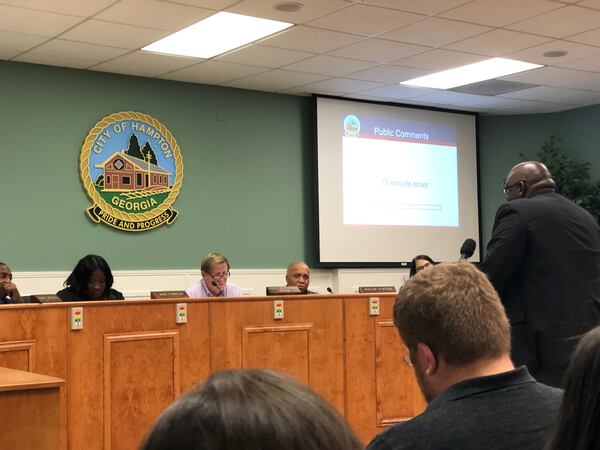 Albany attorney Maurice Luther King speaks before the Hampton City Council on behalf of client Charles Coney, who was fired Tuesday after the council's executive session.