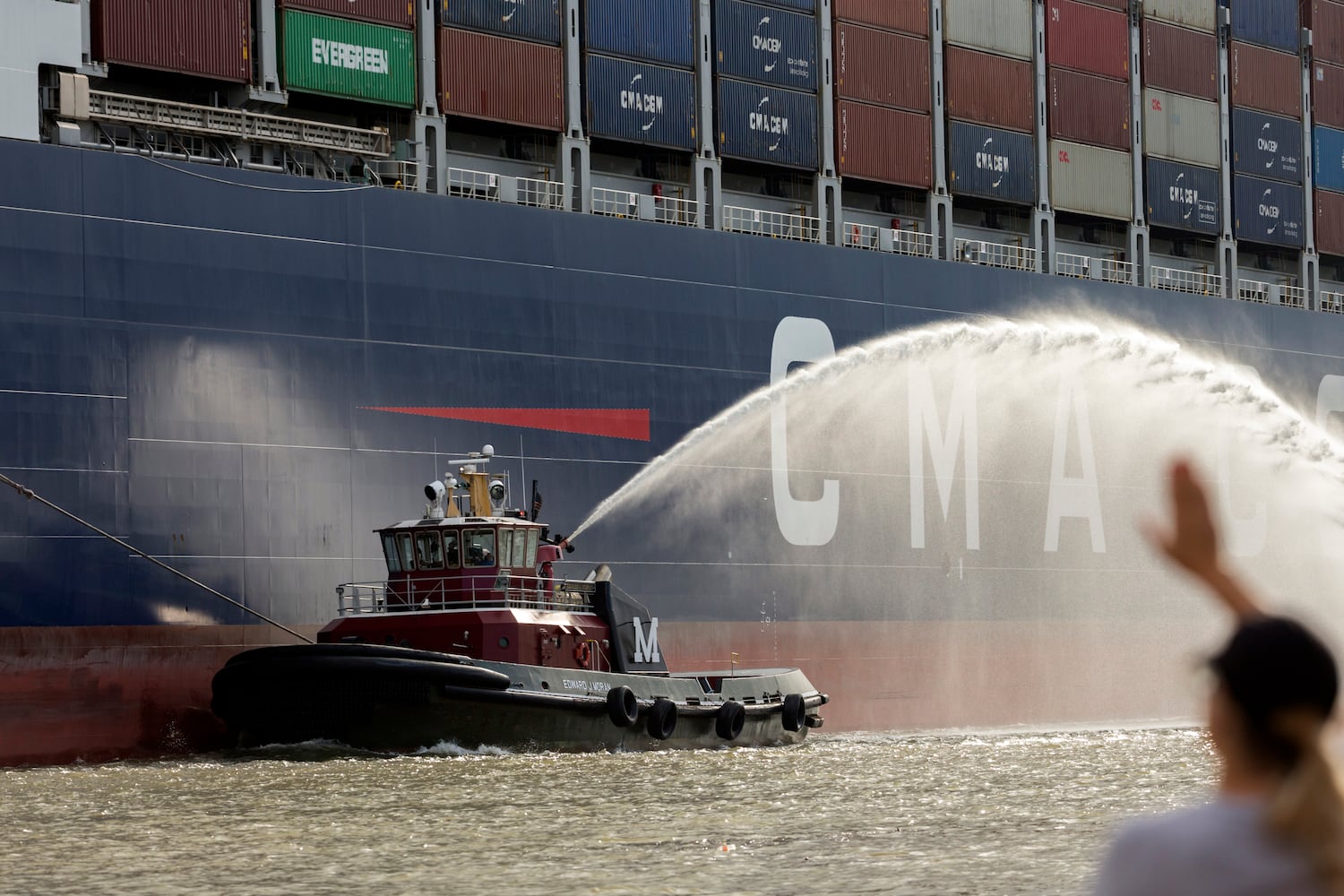 The CMA CGM Brazil Sail Up The Savannah River