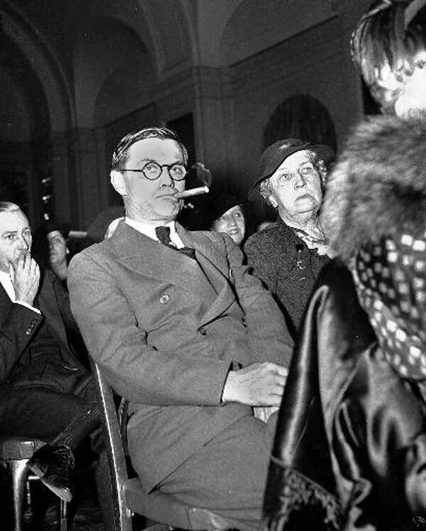 Gov. Eugene Talmadge bites his cigar at a Democratic National Committee meeting in Washington in 1936 file photo. (AP file photo)