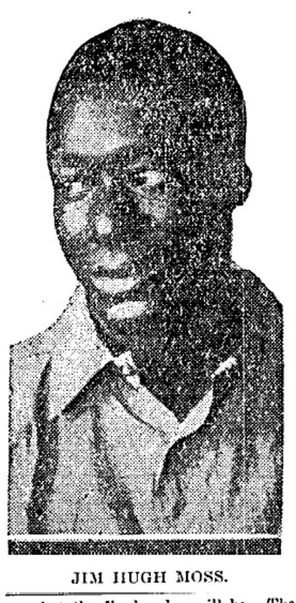 A photo of Jim Hugh Moss, a Negro League ballplayer executed in Georgia in 1928. (Photo courtesy of Edwin C. Atkins)