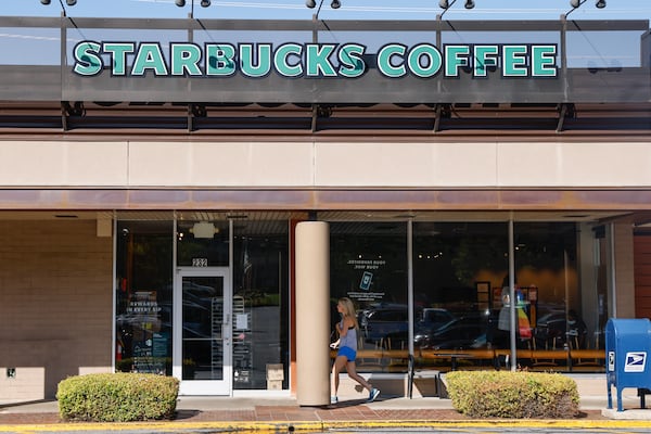 Employees will gather at Starbucks at Ansley Mall for elections where they will vote to join a union on Wednesday, June 22, 2022.  (Natrice Miller / natrice.miller@ajc.com)


