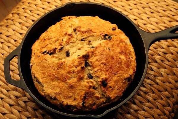 Traditional Irish soda bread, leavened only with baking soda, is a dense bread on almost every Irish table no matter the meal or time of day.